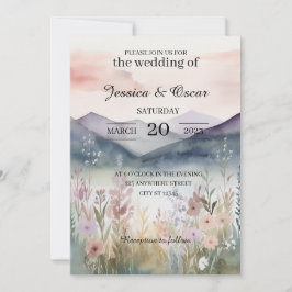 Convite Casamento das Montanhas Florais Primavera