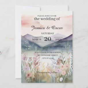 Convite Casamento das Montanhas Florais Primavera