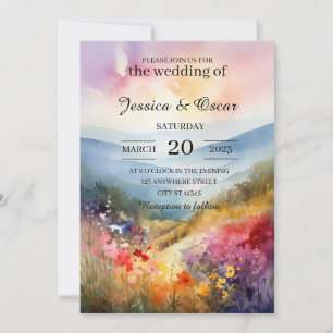 Convite Casamento das Montanhas Florais Primavera