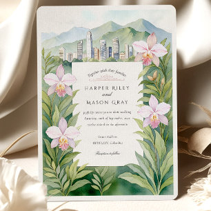 Convite Casamento das Orquídeas Watercolor Medellín Colomb