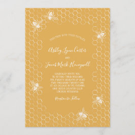 Convite Casamento de Abelhas e Ouros