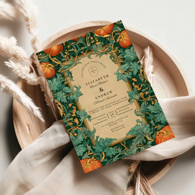 Convite Casamento de Abóbora Art Nouveau (Criador carregado)