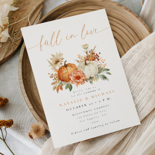 Convite Casamento de Abóbora Floral de Namoro
