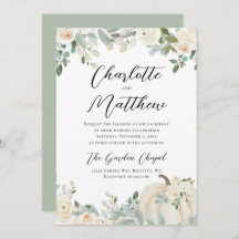 Casamento de Abóbora Floral Moderna com Aquarela