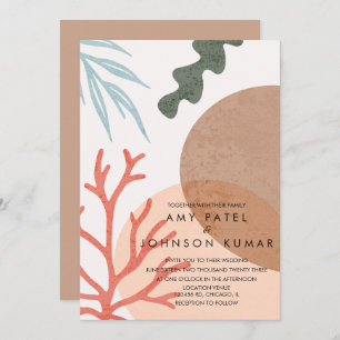 Convite Casamento de Abstrato da Praia Terthy