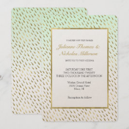 Convite Casamento de Abstrato de Ombre Branco Dourado