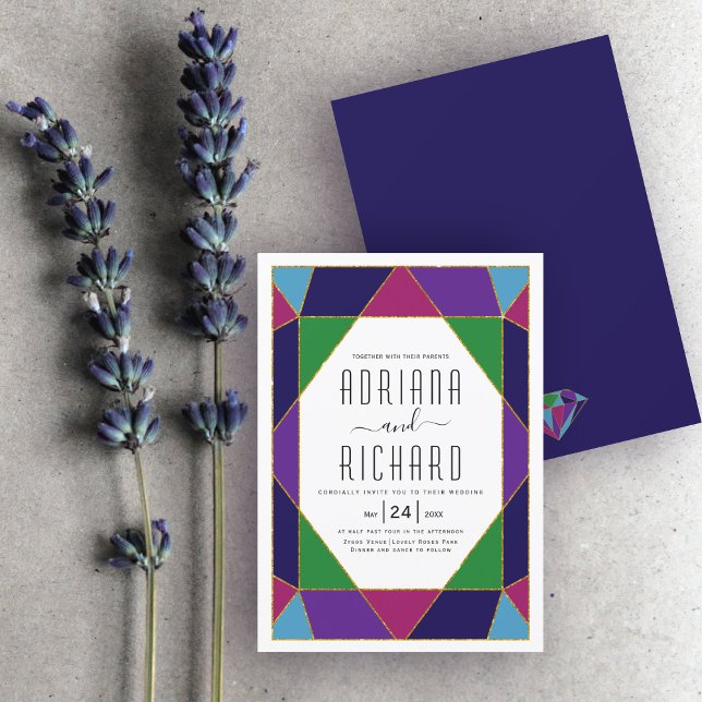 Convite casamento de abstrato geometria de joias (Criador carregado)