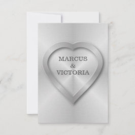 Convite Casamento de aço inoxidável escovado