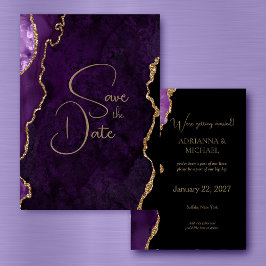 Convite Casamento de Agata de Lavanda Roxo Salve a Data