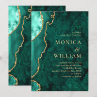 Casamento de Agata Verde-Ouro Moderno