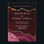 Convite Casamento de Agitação Dourada da Elegância Burgund<br><div class="desc">Dourada Elegância Glitter Agite Convite Para Casamento. Criado por © Casamentos Lesruba.</div>