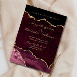 Convite Casamento de Agitação Dourada da Elegância Burgund<br><div class="desc">Dourada Elegância Glitter Agite Convite Para Casamento. Criado por © Casamentos Lesruba.</div>