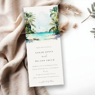 Convite Casamento de Água Colorida de Palma de Areia de Pr