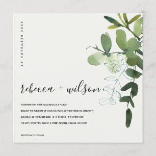 CONVITE CASAMENTO DE ÁGUA DE FOLIAGEM EUCALYPTUS VERDE BR