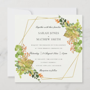 CONVITE CASAMENTO DE ÁGUA FLORAL DE LARANJA DE CACTUS SUC