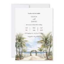 Casamento de Aisle com Palma Tropical Lined Beach 