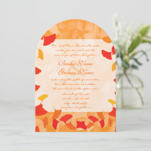 Convite Casamento de Alcoetete Coral Orange Red Fall