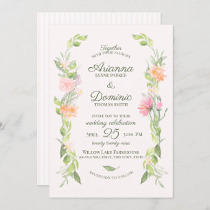 Convite Casamento de Algodão Floral Watercolor