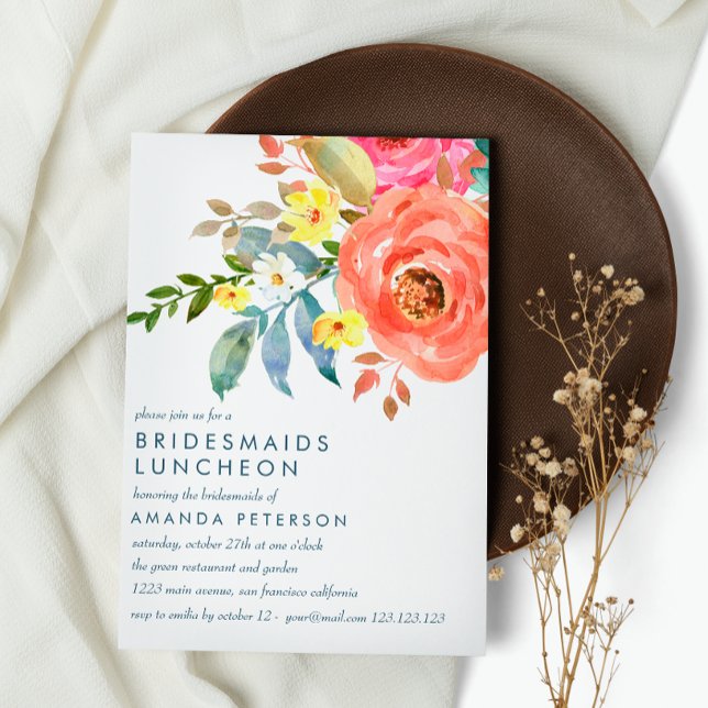 Convite Casamento de Alunos Pêssegos Rosa-Rosa (Criador carregado)