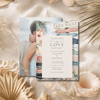 Convite Casamento de Amor e Foto em Key West