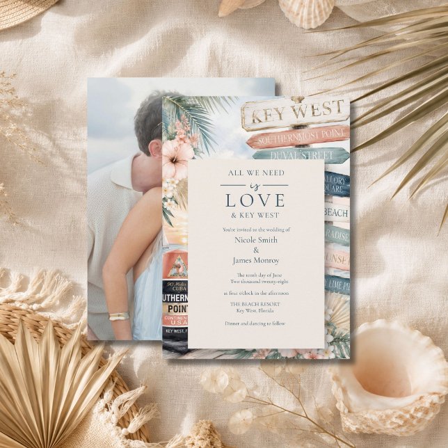 Convite Casamento de Amor e Foto em Key West (Criador carregado)