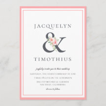 Casamento de Ampersand Botânico Elegante Blush