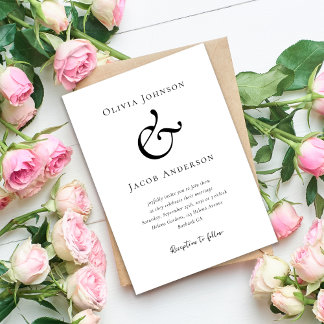 Convite Casamento de Ampersand Moderno Minimalista