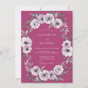 Convite Casamento de Anêmona Branca Malva