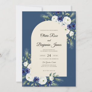 Convite Casamento de Anêmona Branca Marinho