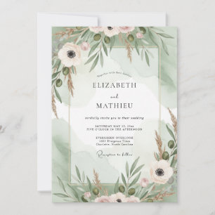 Convite Casamento de Anêmona com Blush Mint