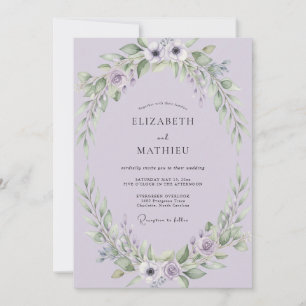 Convite Casamento de Anêmona Lilás