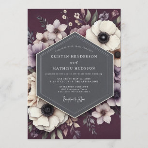 Convite Casamento de Anêmona Plum Noir
