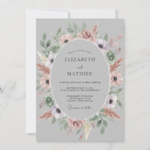 Convite Casamento de Anêmona Rosa-Malva
