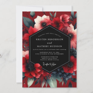 Convite Casamento de Anêmona Ruby Noir