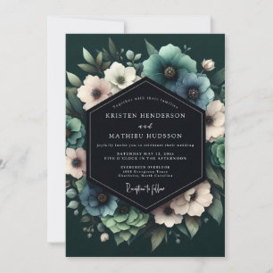 Convite Casamento de Anêmona Umbral Verde
