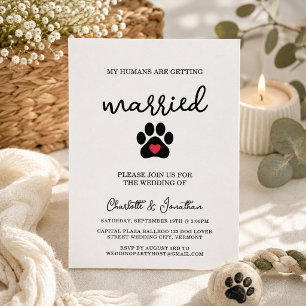 Convite Casamento de Animais de Estimação Simples e Modern