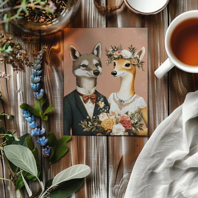 Convite Casamento de animais engraçados (Criador carregado)