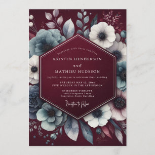 Convite Casamento de Ânimo Claret Anêmona