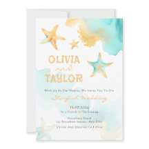 Casamento De Aqua E De Beachy Starfish, Dourado Po