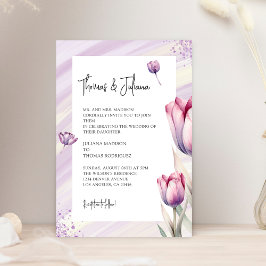 Convite Casamento De Aquarela De Flor De Tulpa Roxo