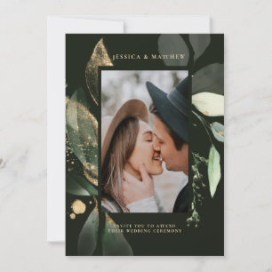 Convite Casamento de Aquarela Eucalyptus Botânico