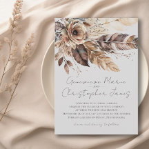 Casamento De Aquarela Floral De Boho Feather