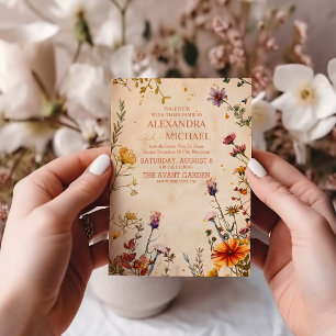 Convite Casamento de Aquarela Floral Terracota de Flor Sil