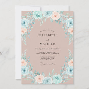 Convite Casamento de Aquarela Sedutora Rosa-Claro
