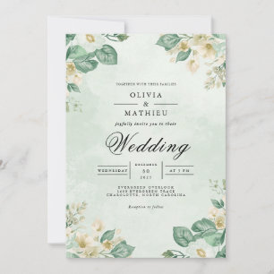 Convite Casamento de Arca Botânica Sage & Cream