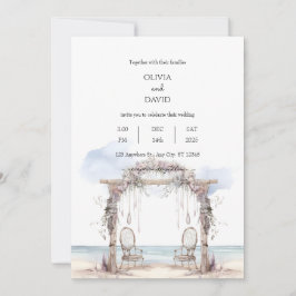 Convite Casamento de Arca de Recepção de Cerimônia de Prai