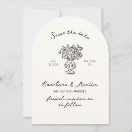 Convite Casamento de arca desenhado à mão, salvo a data