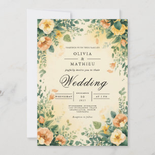 Convite Casamento de Arca Floral de Pêssego Eetal