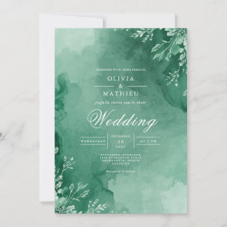 Convite Casamento de Arca Floral Teal