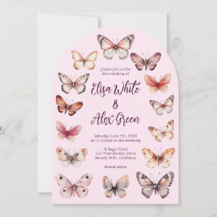 Convite Casamento de Arca PERSONALIZADA com Borboletas Ele